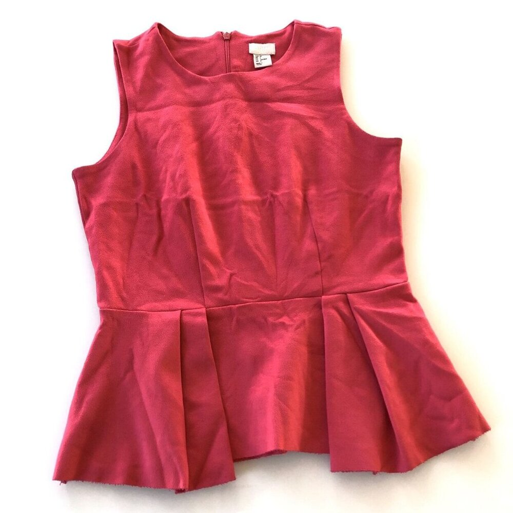 H&M Womens Pink Suede Peplum Top